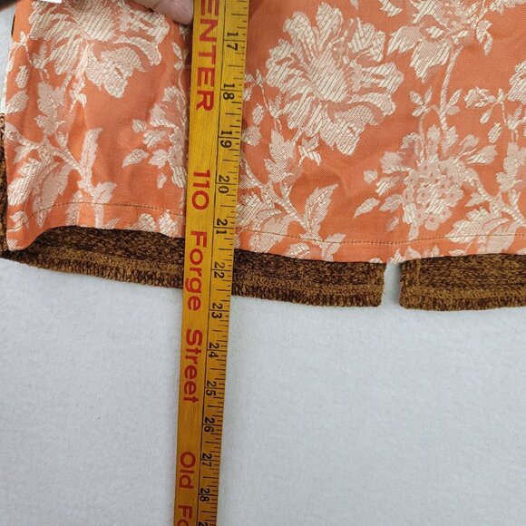 90s Susan Bristol Brocade Vest Small Ornate Orange Brown Woven Back Vintage New - Picture 11 of 11